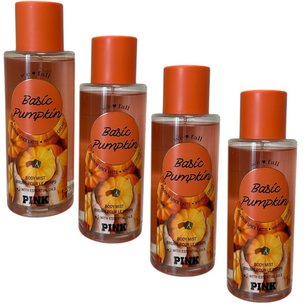 4 Victoria Secret Basic Pumpkin Body Spray 8.4oz